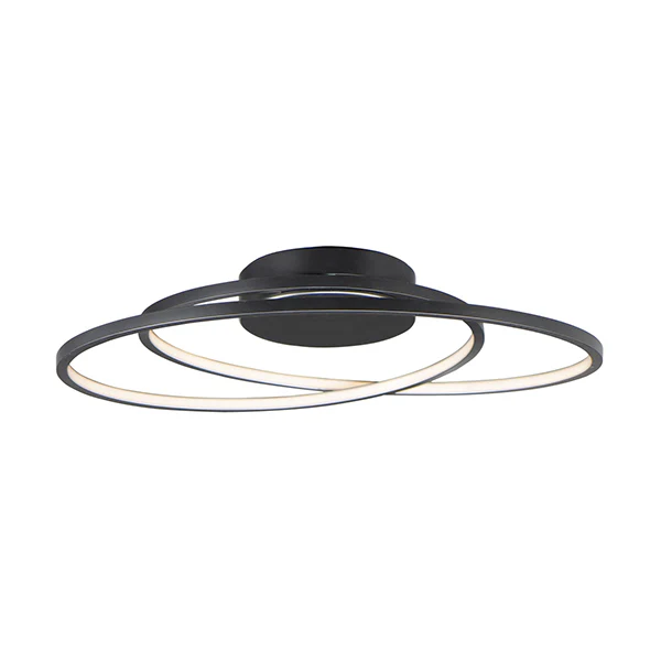 Cycle LED 24-1/2 in Flush Mount Ceiling light Fixture, Black