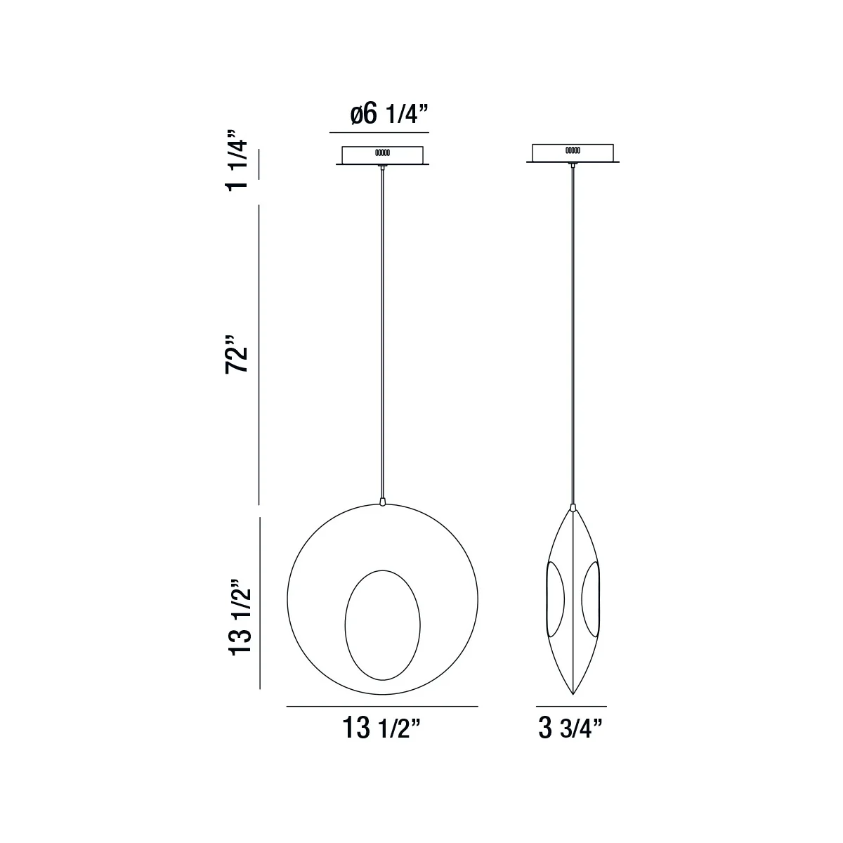 Arlington Integrated LED Pendant, Chrome Black - Image 4