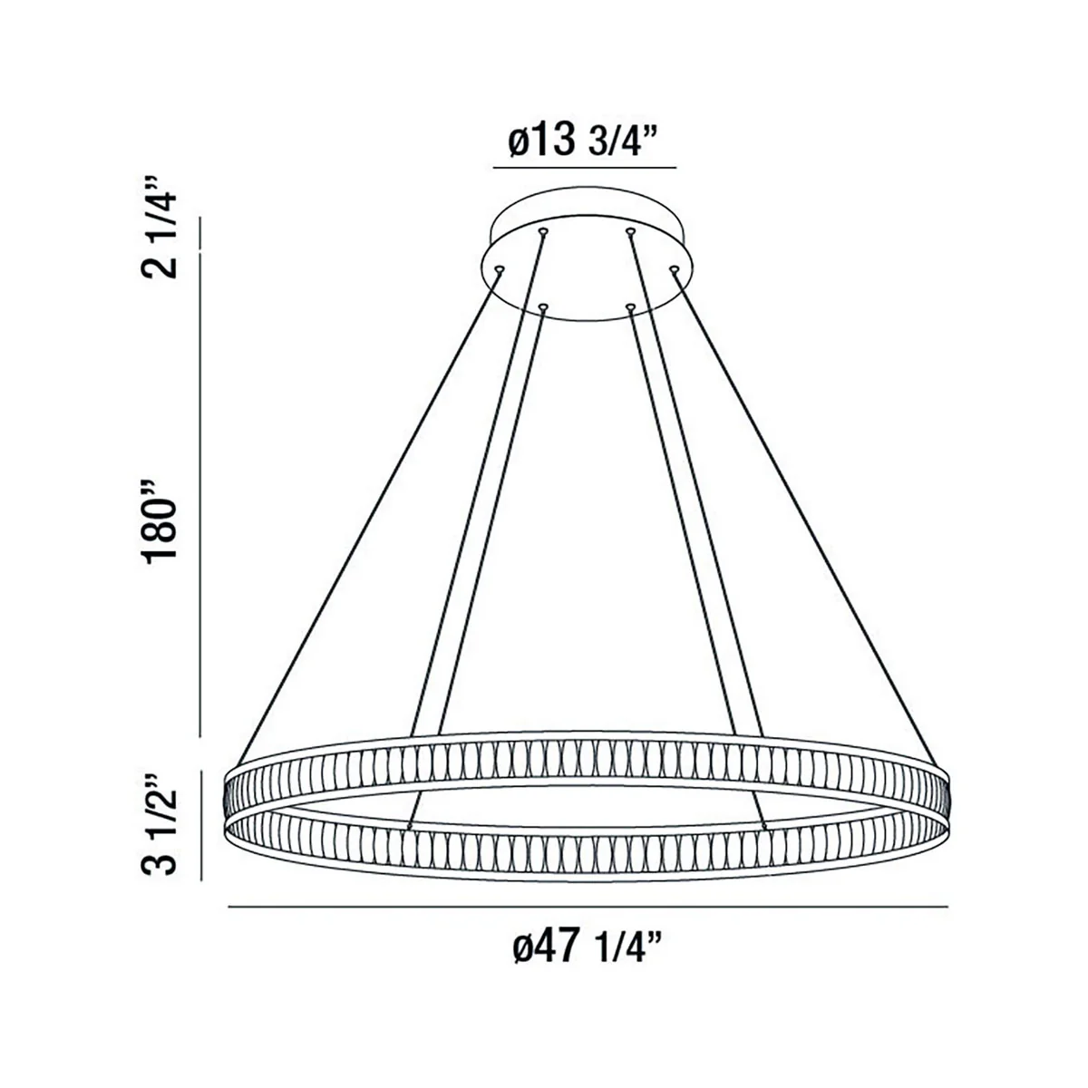 Forster 47 in Wide LED Ring Chandelier, Black - Image 3
