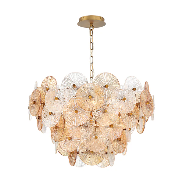 Sue-Anne 12-Light Wide Abstract Pendant Chandelier, Gold