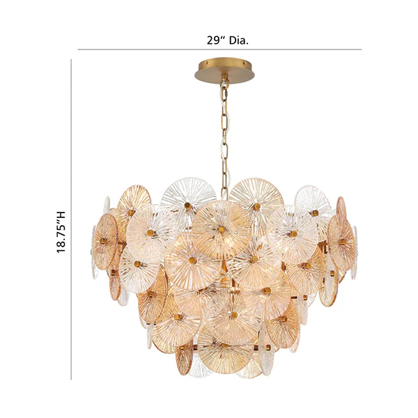 Sue-Anne 12-Light Wide Abstract Pendant Chandelier, Gold - Image 2