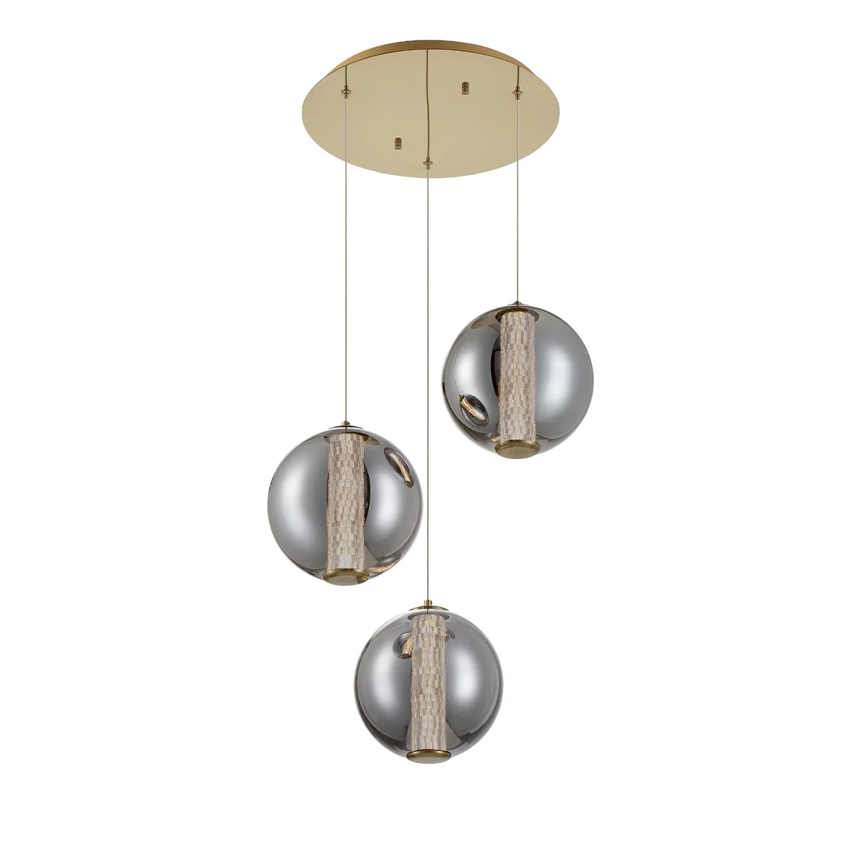 3-Light Atom Pendant, Gold, Small Field