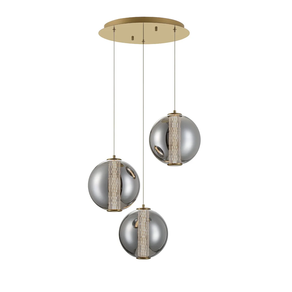 3-Light Atom Pendant, Gold, Small Field - Image 2