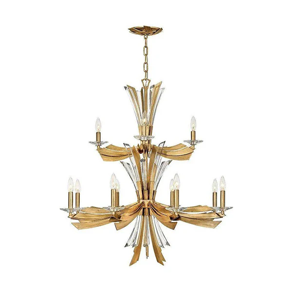 Vida 34 in 12-Light Chandelier, Burnished Gold