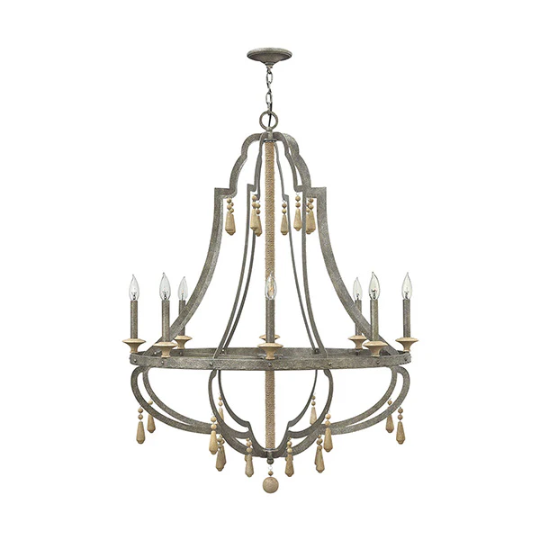 Cordoba 8-Light 1-Tier Chandelier, Distressed Iron