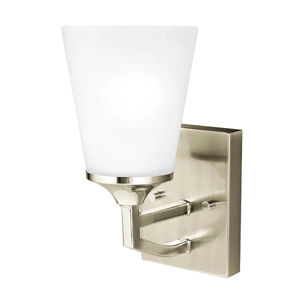 Hanford 1-Light Wall And Bath Sconce, Brushed Nickel