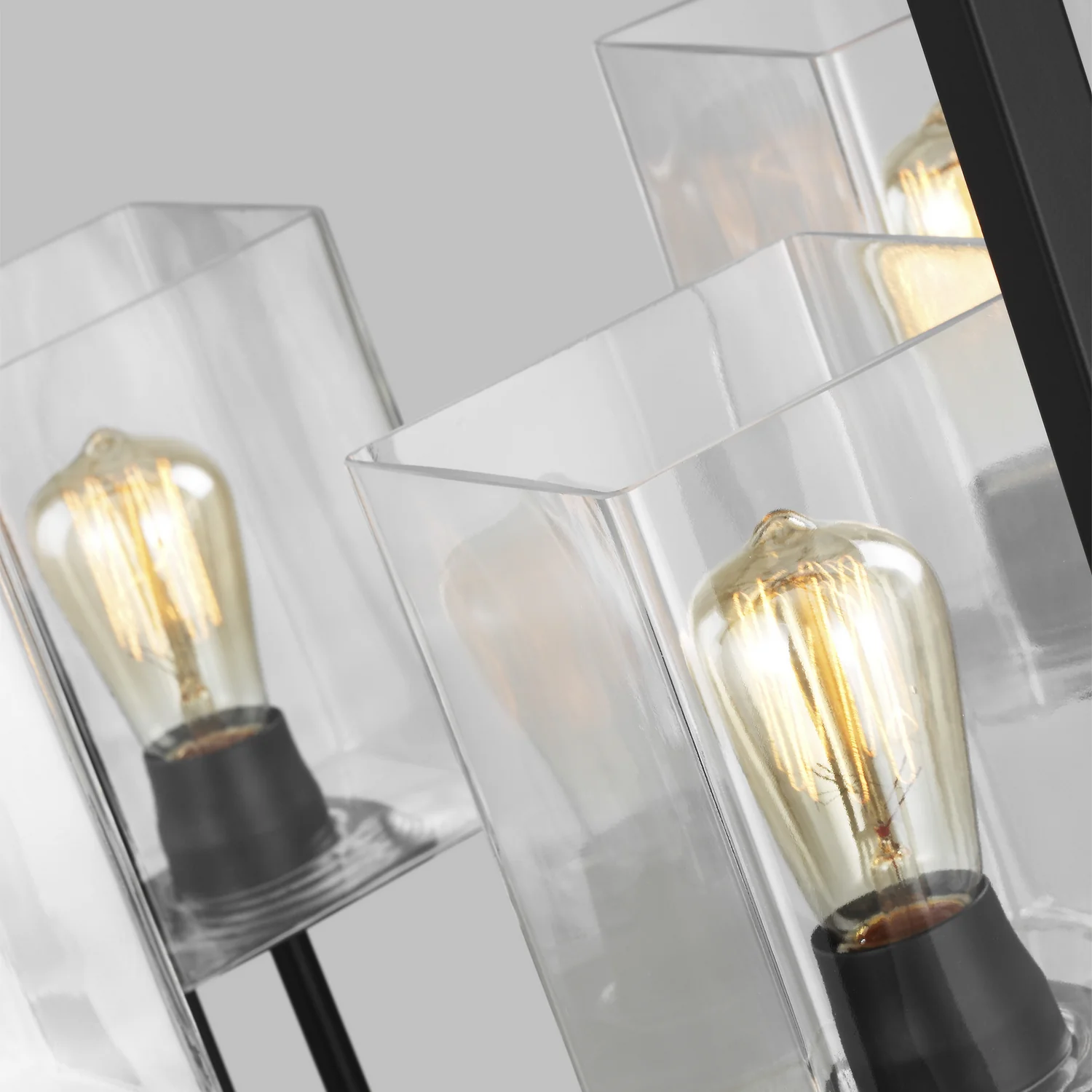 Large Four Light Hall Foyer, Matte Black