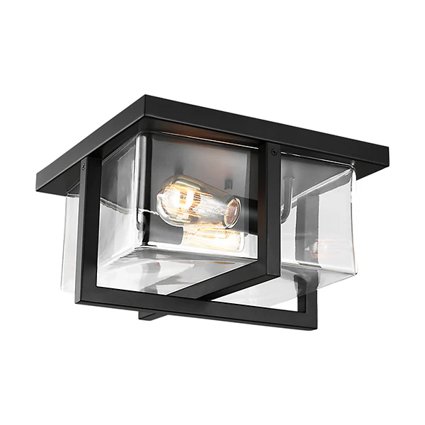 Mitte 2-Light Flush Mount, Midnight Black