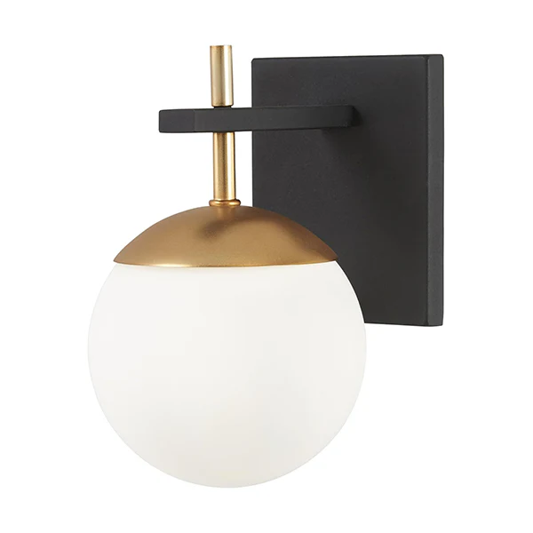 Alluria Wall Sconce 1-Light, Weathered Black Autumn Gold