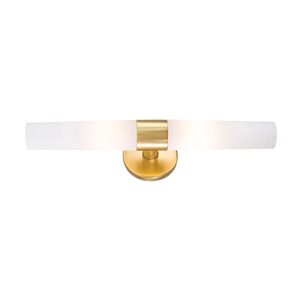 Saber 2-Light Bathroom Vanity Light with Opal Glass Shade, Honey Gold