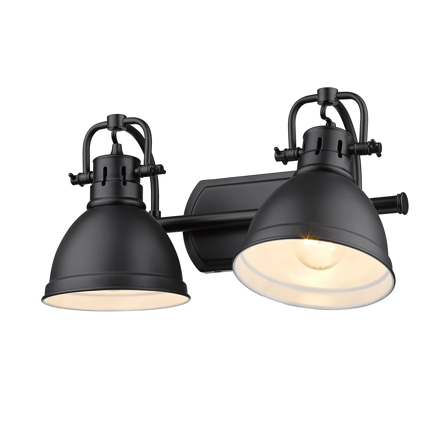 Duncan 2-Light 17 in Bathroom Vanity Light with Black Metal Shade, Matte Black - Image 3