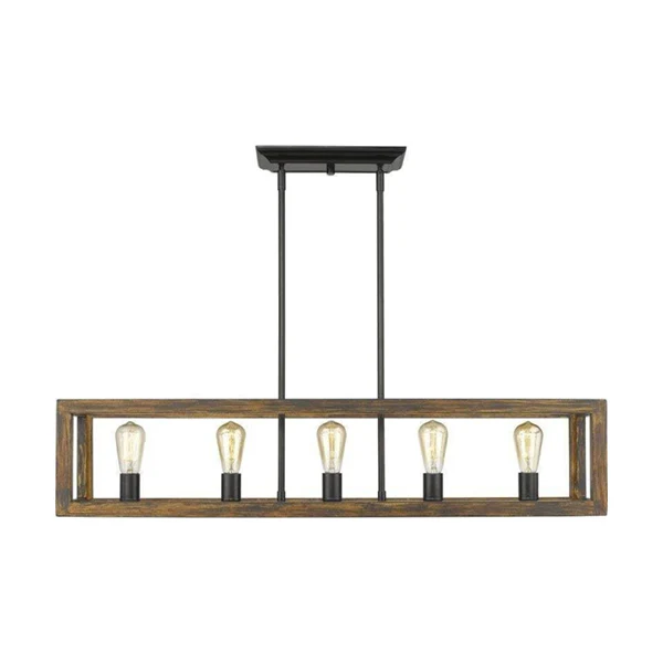 Sutton 5-Light 300 Watt Pendant Chandelier, Matte Black
