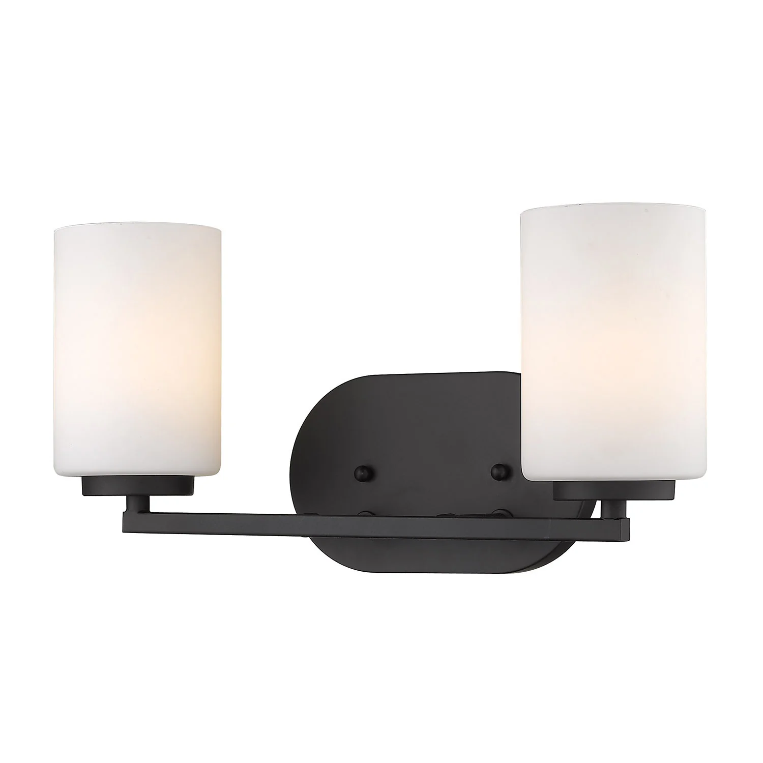 Manhattan 2-Light 16 in Bathroom Vanity Light, Matte Black - Image 4
