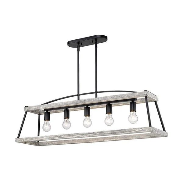 Teagan 5-Light 300 Watt Pendant Chandelier, Natural Black
