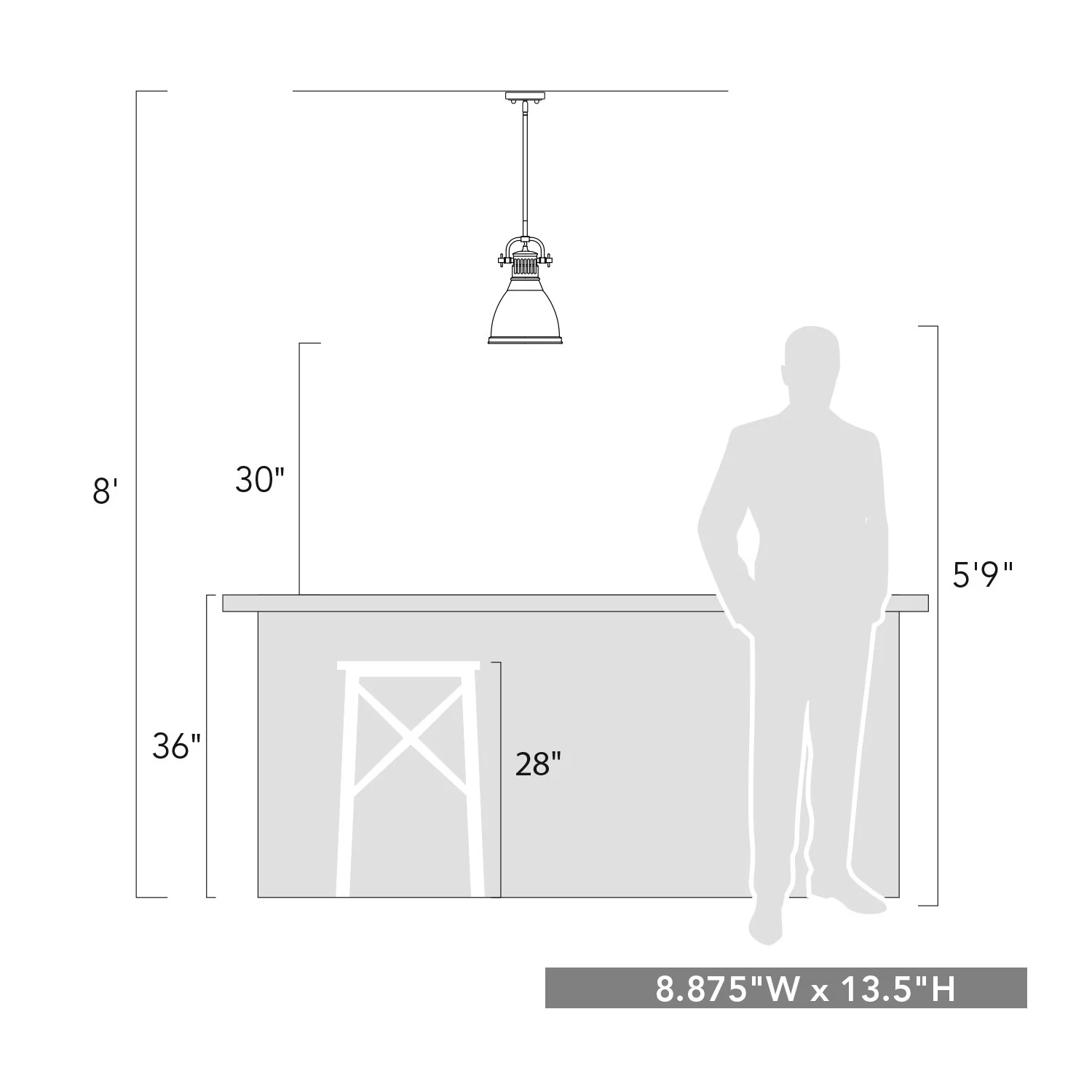 Duncan 1-Light Pendant, Chrome - Image 3