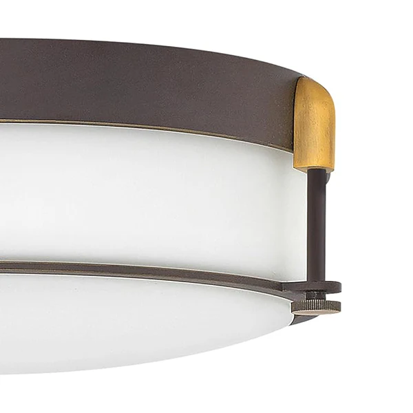 Colbin 3-Light Medium Flush Mount, Oil Rubbed Bronze/Heritage Brass Accent - Image 2