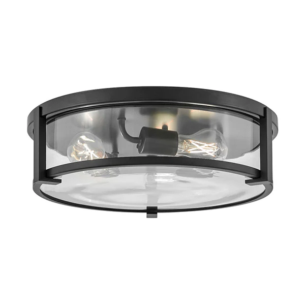 Lowell Medium Flush Mount, Black