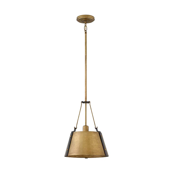 Cartwright 1-Light Pendant, Rustic Brass/Oil Rubbed Bronze