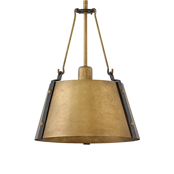 Cartwright 1-Light Pendant, Rustic Brass/Oil Rubbed Bronze - Image 2