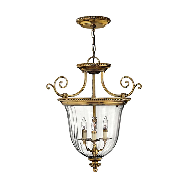 Cambridge 3-Light Pendant, SBurnished Brass
