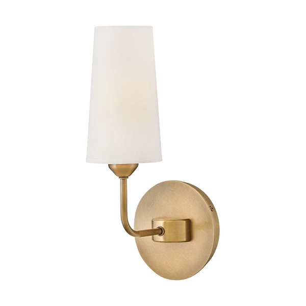 Lewis Medium 1-Light Sconce, Heritage Brass