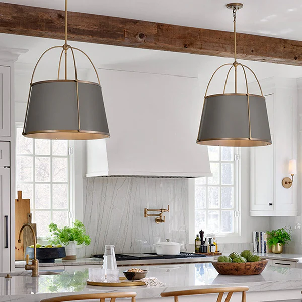 Clarke 1-Light Pendant, Lacquered Dark Brass/Dark Matte Grey - Image 2