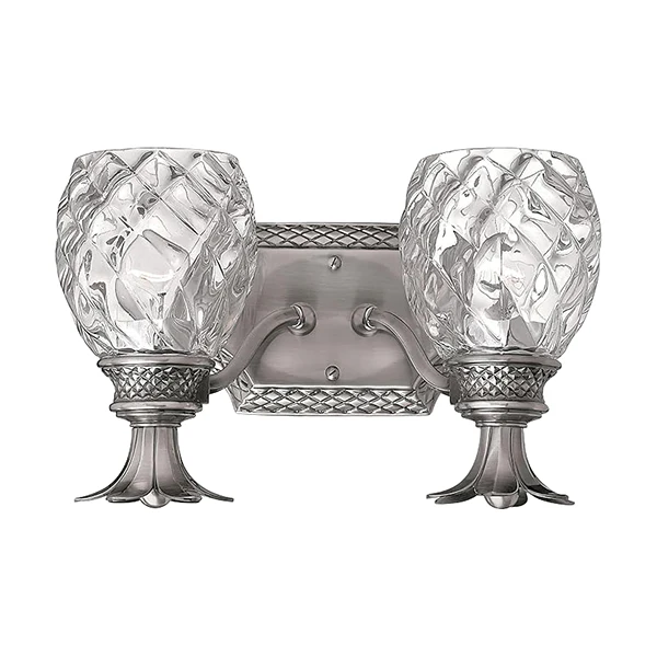 Plantation 2-Light Bathroom Vanity Light with Glass Shade, Polished Antique Nickel - Image 2