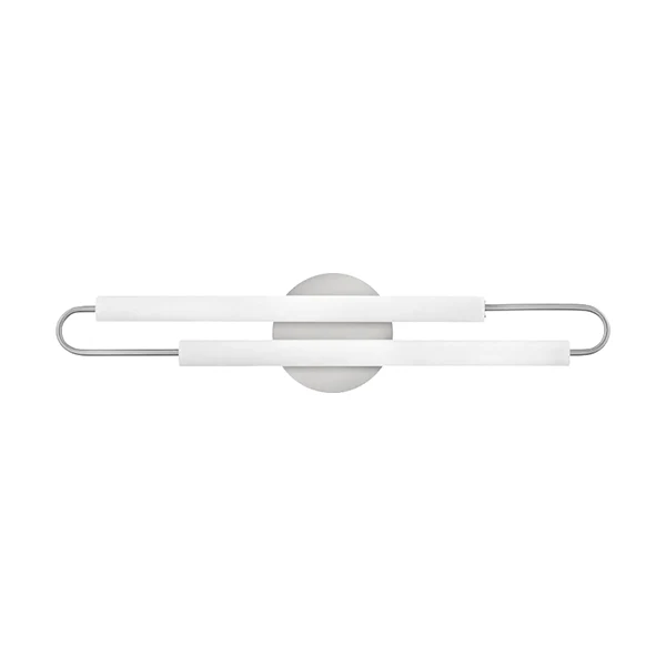 Eos 2-Light Bathroom Vanity Light with Glass Shade, Brushed Nickel