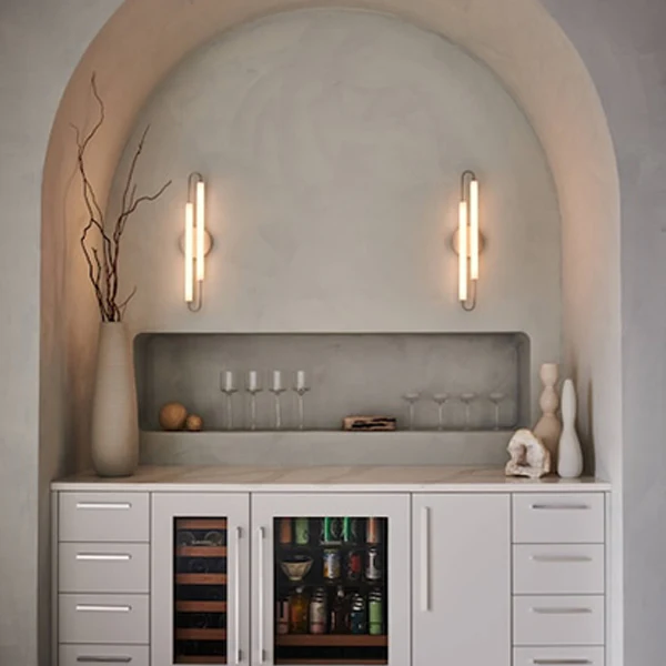 Eos 2-Light Bathroom Vanity Light with Glass Shade, Brushed Nickel - Image 3