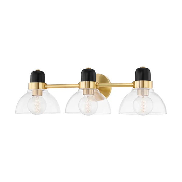 Camile Bathroom Vanity Light, Aged Brass