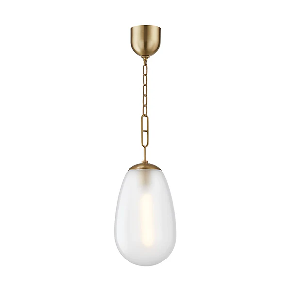 Bruckner 1-Light Pendant Light, Aged Brass