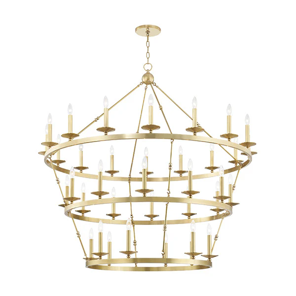 Allendale 36-Light Chandelier, Aged Brass