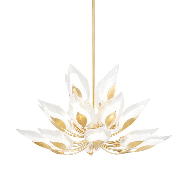 Blossom 20-Light Chandelier, Gold Leaf