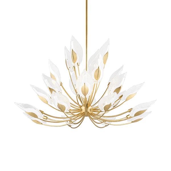 Blossom 24-Light Chandelier, Gold Leaf