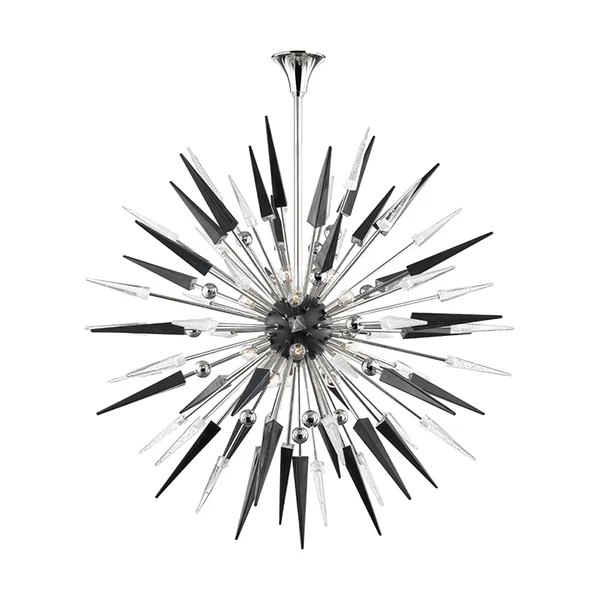 Sparta 12-Light 32 in Wide Sputnik Chandelier, Polished Nickel