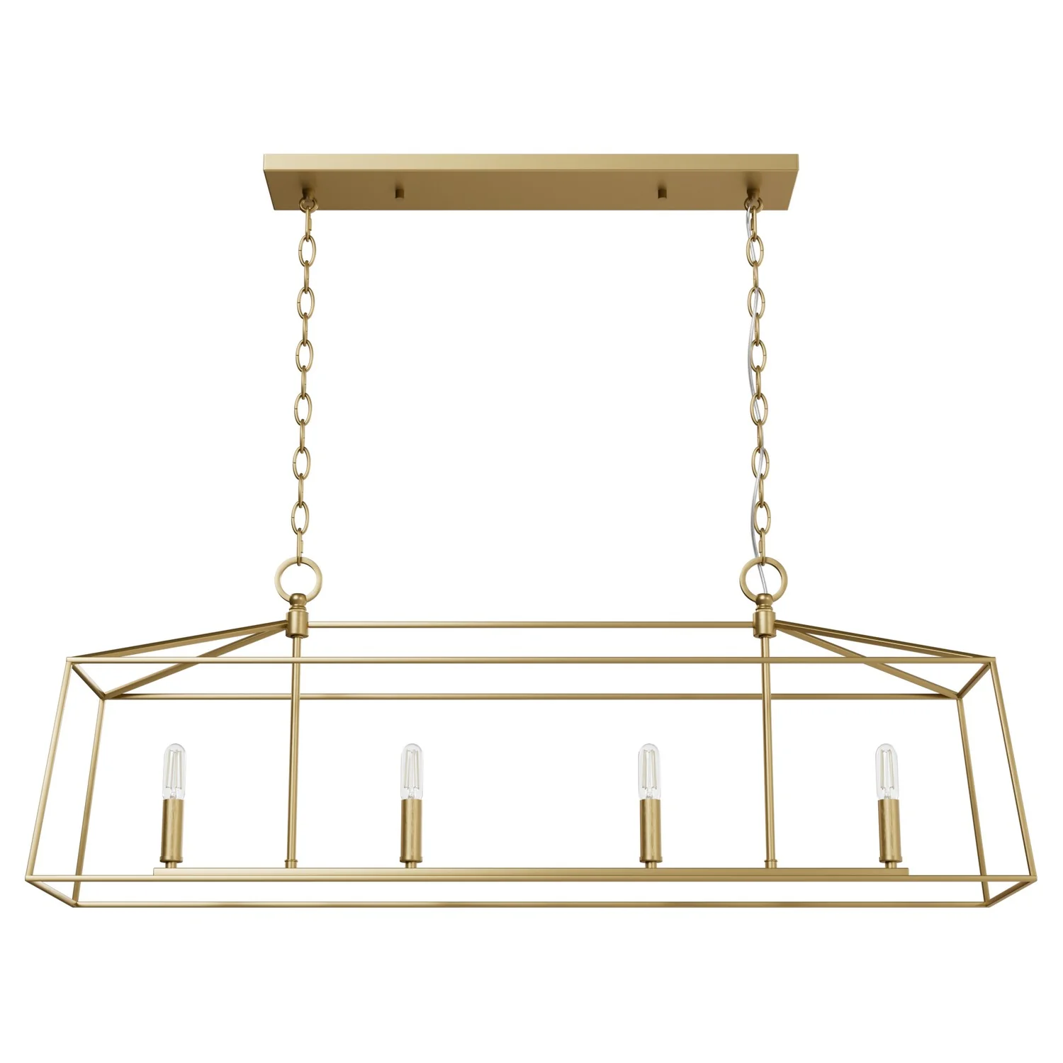 Fair Oaks Luxe Gold 4-Light Chandelier Ceiling Light Fixture, Hunter 13100, 10 in Dia