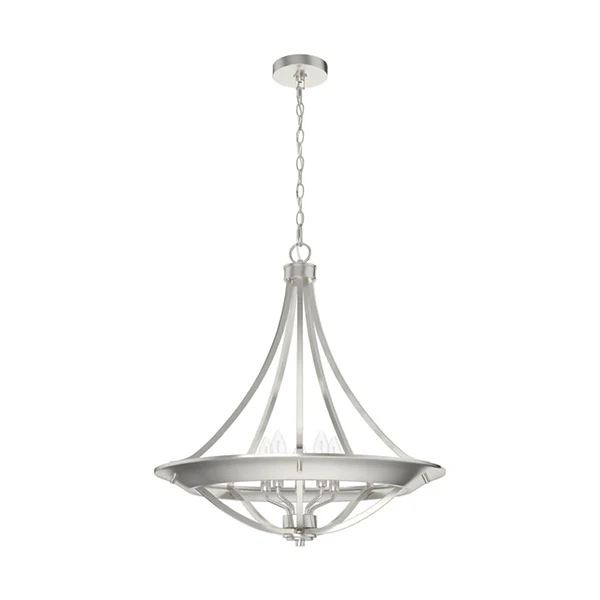 Perch Point 5-Light 24 in Chandelier, Brushed Nickel