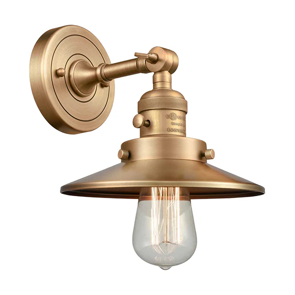 Franklin Restoration Railroad Wall Sconce, Brushed Brass