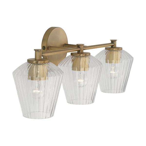 Franklin Restoration Bathroom Vanity Light with Clear Seedy Glass Shade, Matte Black - Image 2