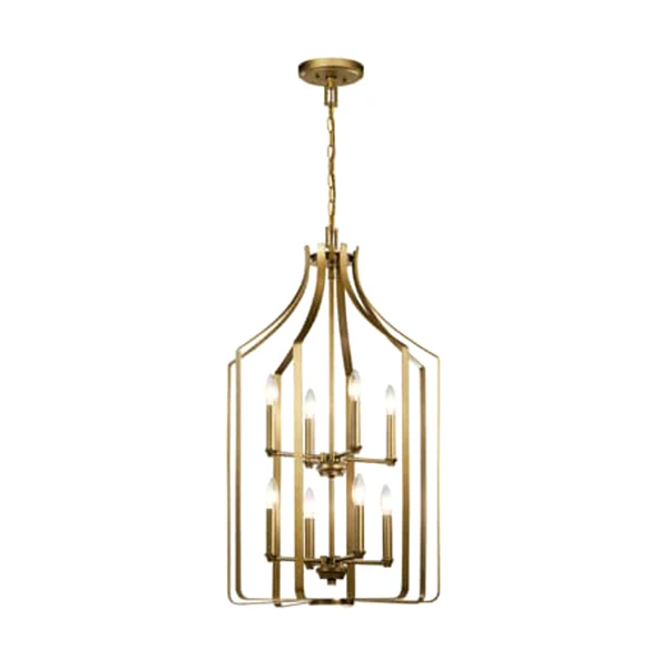Morrigan 8-Light Multi-Tier 60W Chandelier, Natural Brass