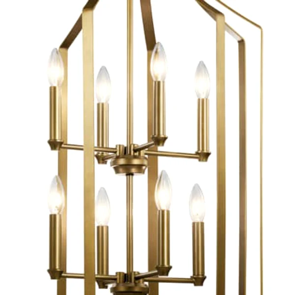 Morrigan 8-Light Multi-Tier 60W Chandelier, Natural Brass - Image 2