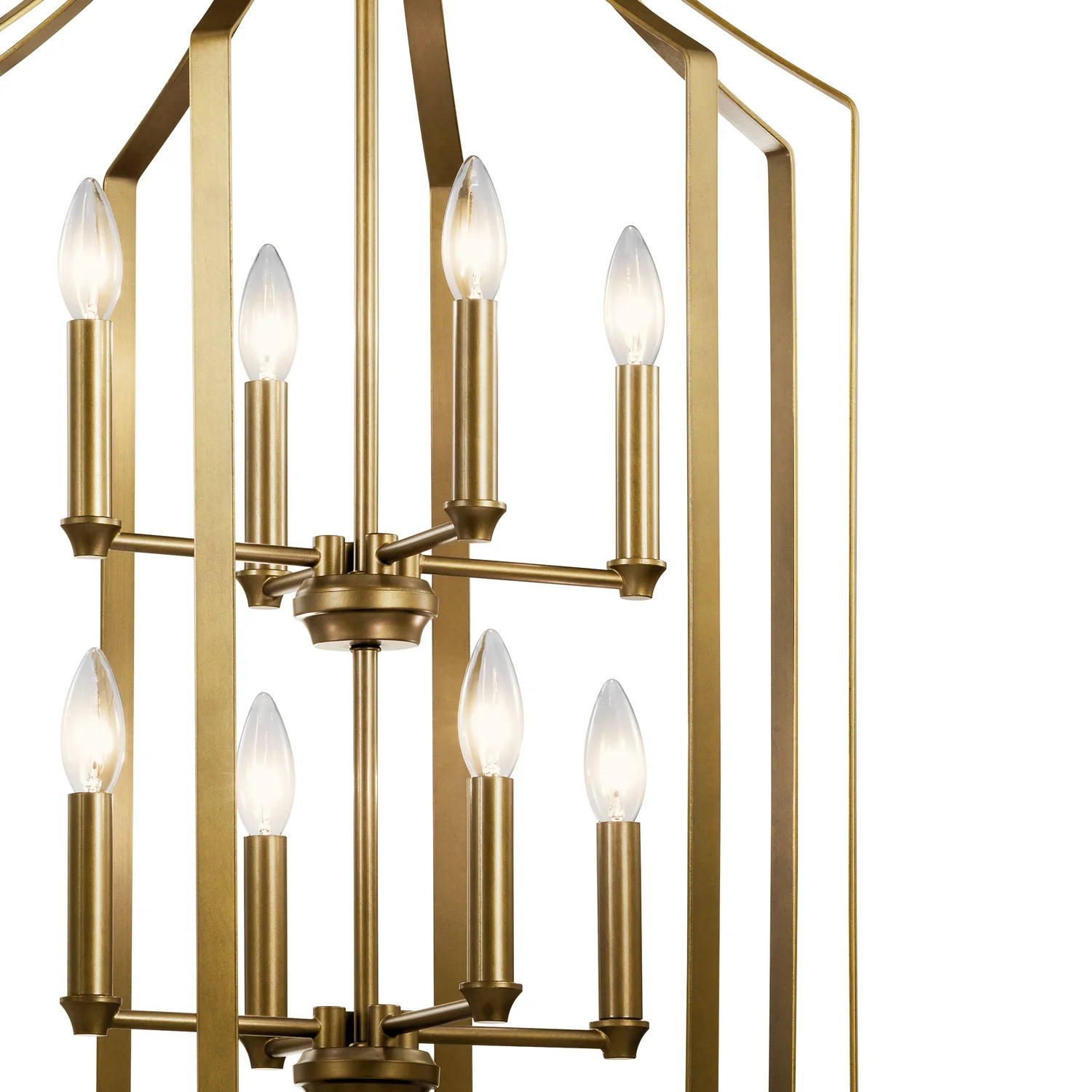 Morrigan 8-Light Multi-Tier 60W Chandelier, Natural Brass - Image 3