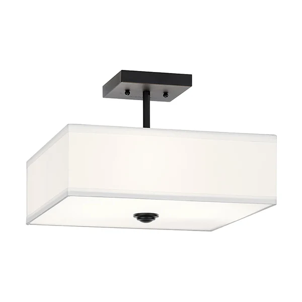Shailene 3-Light Semi-Flush Mount Ceiling Light, Black