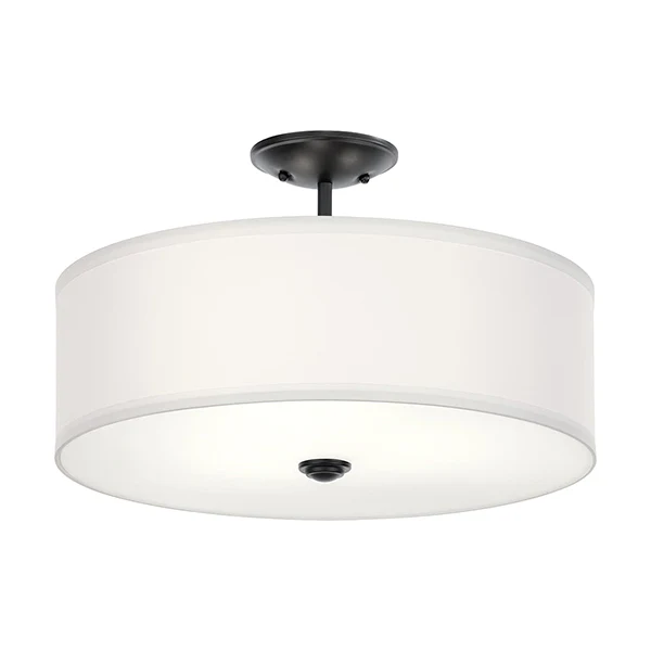 Shailene 3-Light Semi-Flush Mount Ceiling Light, Black