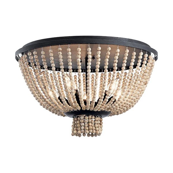 Brisbane Ceiling Light Flush Mount 5-Light, Distressed Black