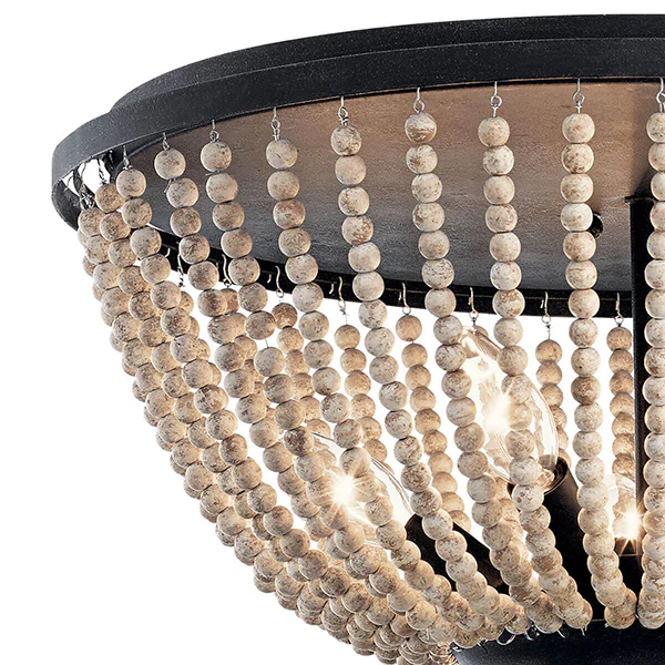 Brisbane Ceiling Light Flush Mount 5-Light, Distressed Black - Image 2