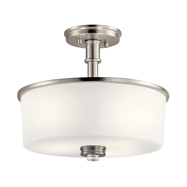 Joelson 3-Light Semi-Flush Mount Ceiling Light, Brushed Nickel