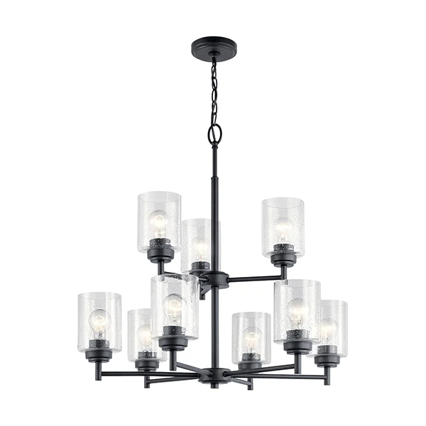 Winslow 9-Light Multi-Tier 75W Chandelier, Black