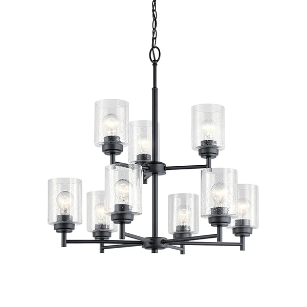 Winslow 9-Light Multi-Tier 75W Chandelier, Black - Image 2