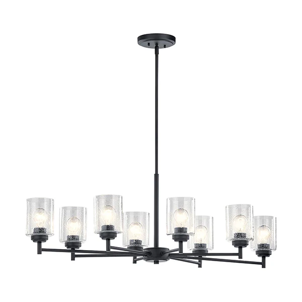 Winslow 8-Light 1-Tier 75W Chandelier, Black